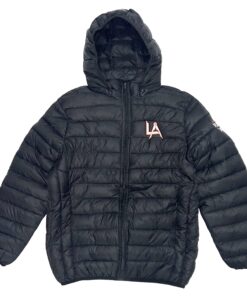 33 Symbols Giants LA Square and Compass Masons 4 Mitts Puff Down Water Resistant Jacket Black