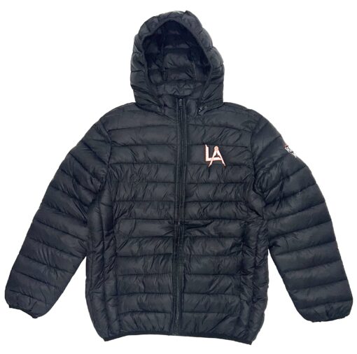 33 Symbols Giants LA Square and Compass Masons 4 Mitts Puff Down Water Resistant Jacket Black