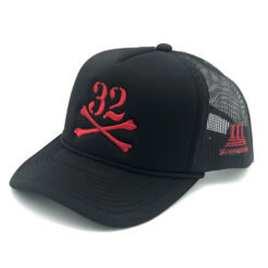 33 Symbols 33 Cross Bones Trucket Hat – BlackRed
