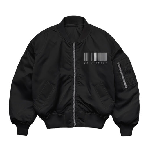 33 Symbols 33 Barcode Bomber Jacket Black