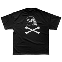 33 Symbols 33 Skull and Bones Helmet Tshirt Black