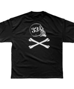 33 Symbols 33 Skull and Bones Helmet Tshirt Black