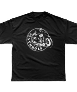 33 Symbols 33 Skull and Bones Rider Tshirt Black