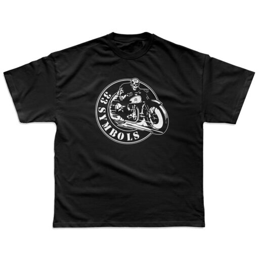 33 Symbols 33 Skull and Bones Rider Tshirt Black