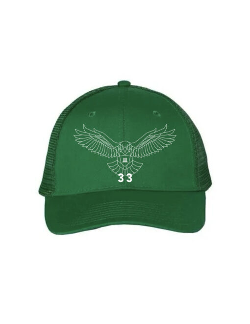 33 Symbols 33 Eagle White, Green Trucker Hat