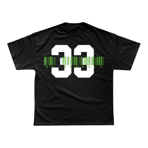 33 Symbols 33 Green Barcode Mens t-shirt