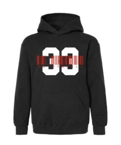 33 Symbols 33 Red Barcode Mens Hoodie with Strings