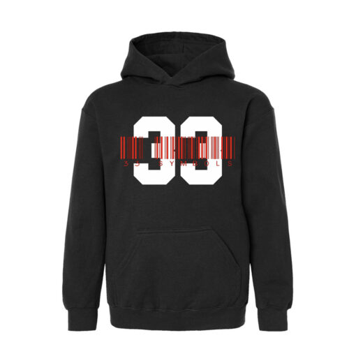 33 Symbols 33 Red Barcode Mens Hoodie with Strings