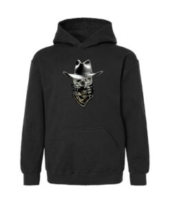 33 Symbols 33 Skull & Bones Cowboy Mens Hoodie with Strings