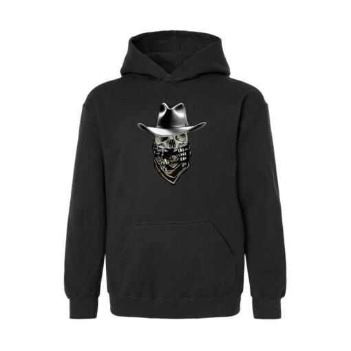 33 Symbols 33 Skull & Bones Cowboy Mens Hoodie with Strings