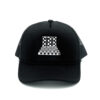 33 Symbols Checkerboard Trucker Hat Black