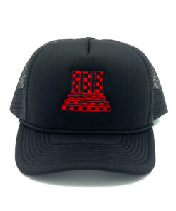 33 Symbols Checkerboard Trucker Hat Black-Red