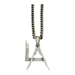 LA Square and Compass Silver Pendant