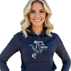 33 Symbols Born To Win Cowgirl Navy Blue Hoodie