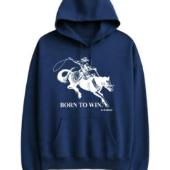33 Symbols Born To Win Cowboy Navy Blue Hoodie