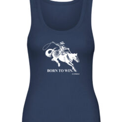 33 Symbols Born To Win Cowboy Navy Blue Tank Top
