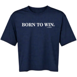 33 Symbols Born To Win Navy Blue Crop Top Box Cut T-shirt